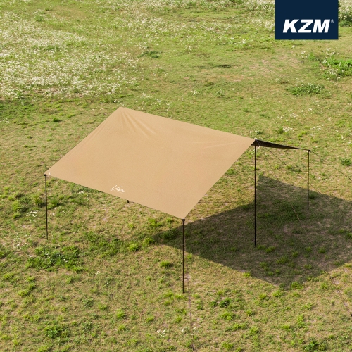 KZM VIVA 比瓦黑膠方型天幕L(含營柱)(沙色)
