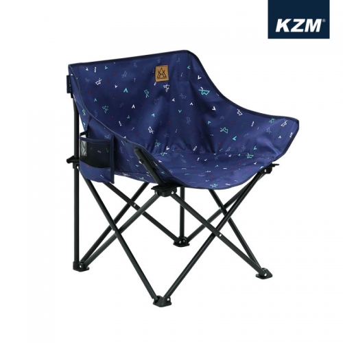 KZM 印花休閒折疊椅(藍色)